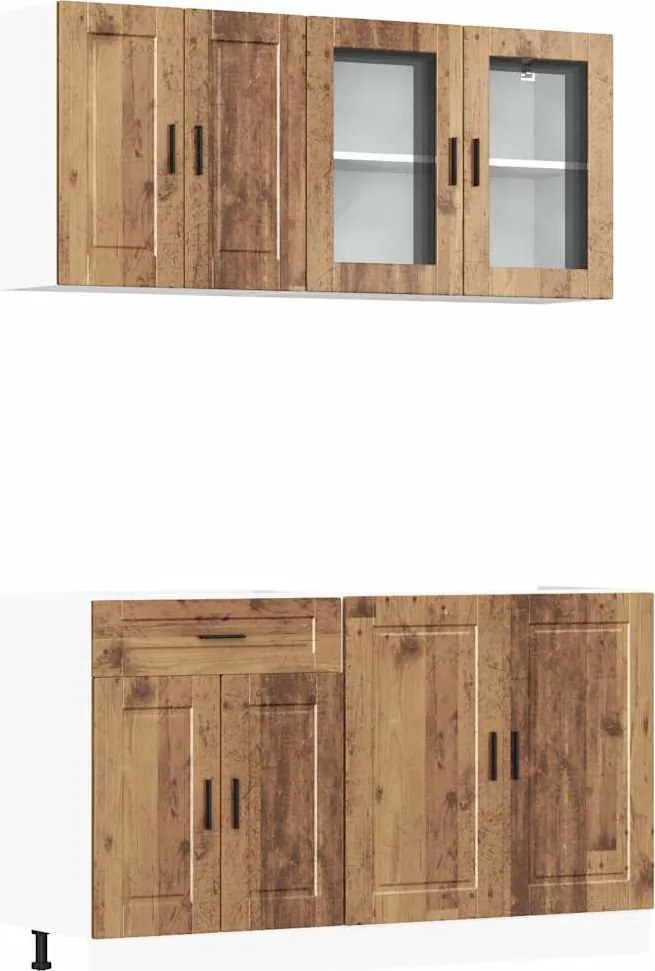 vidaXL Set de dulapuri de bucătărie 4 piese „Porto” Lemn vechi lemn