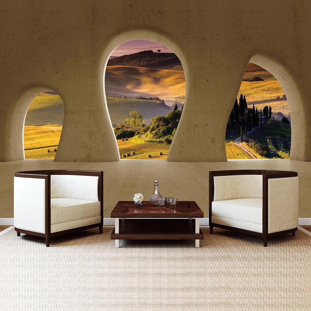Fototapet - Fereastra - Toscania (152,5x104 cm)