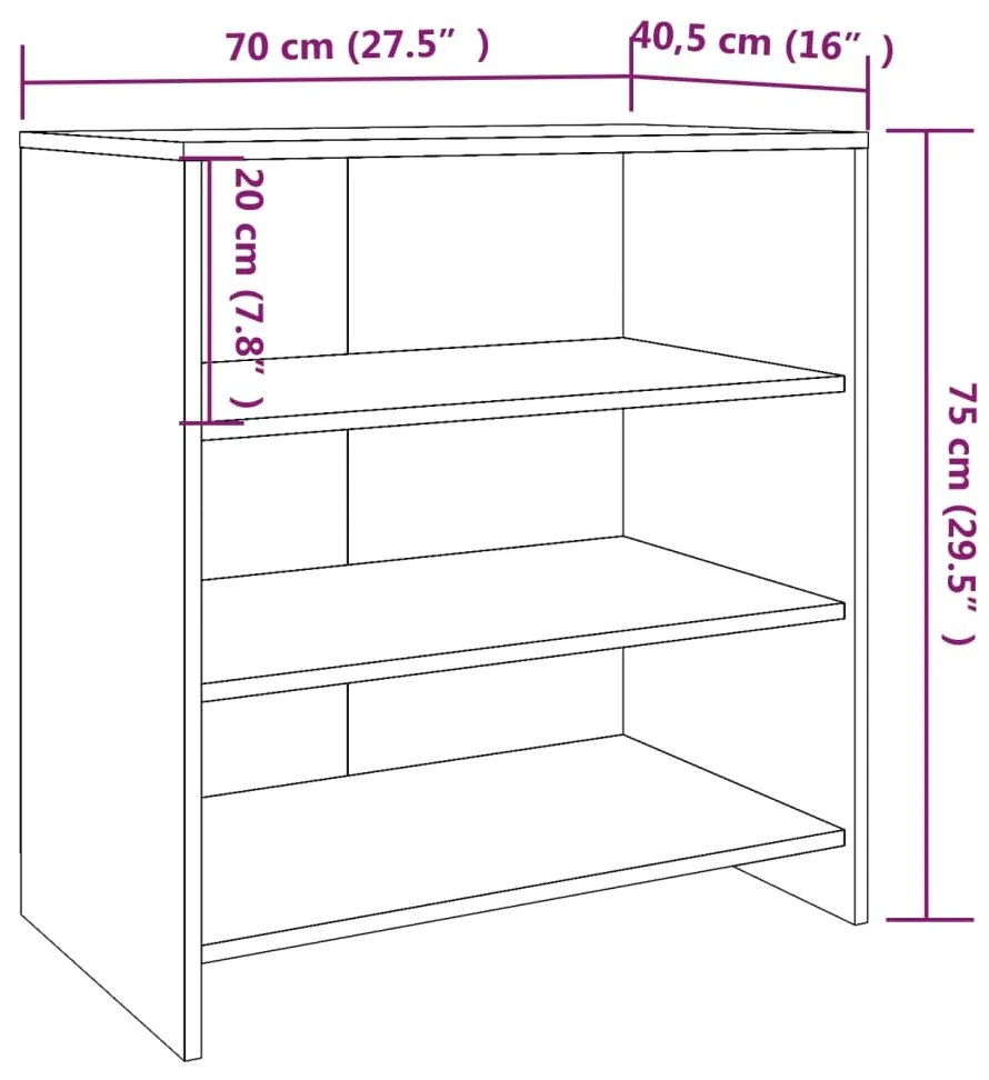 Servanta, alb, 70x40,5x75 cm, PAL 1, Alb