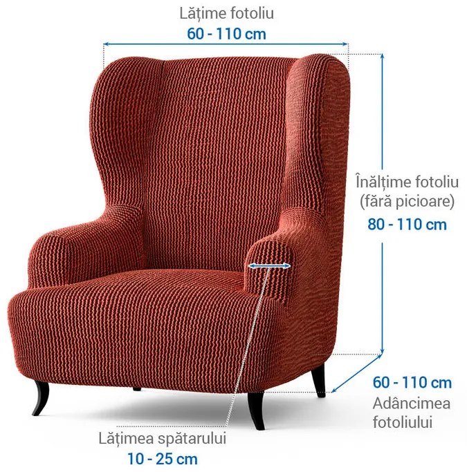 Huse bielastice COSTINA culoarea cupru fotoliu clasic (l. 60 - 110 cm)