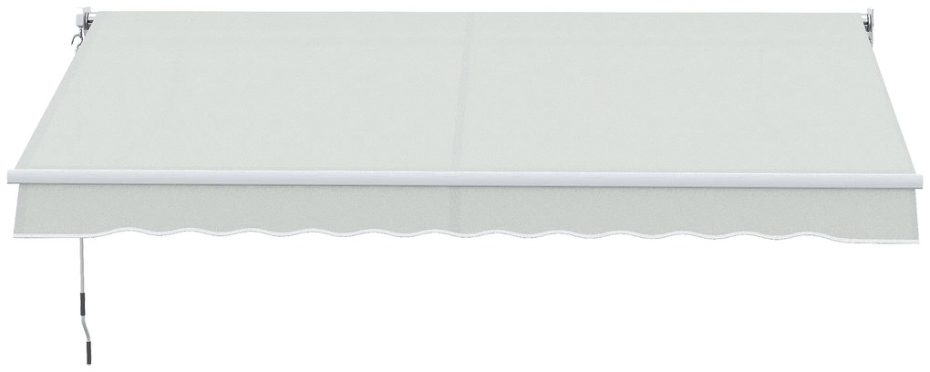 Outsunny Copertina pentru soare cu brate si actionare manuala, din aluminiu si poliester pentru exterior, 200x250 cm, alb crem | AOSOM RO