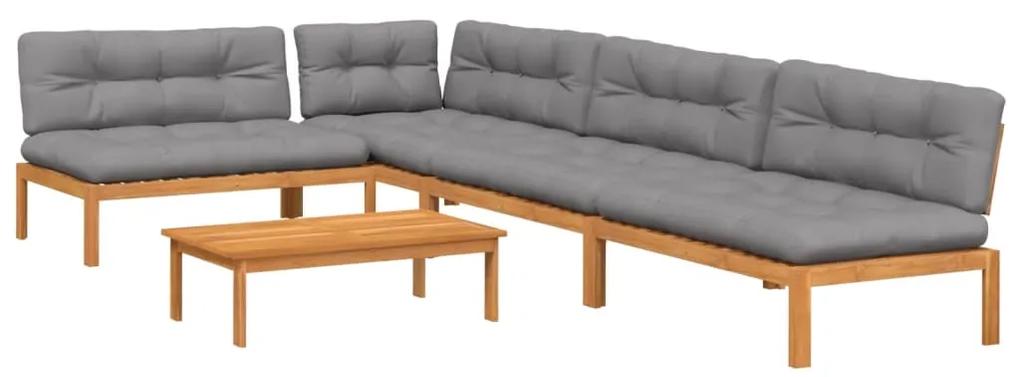3209470 vidaXL Set canapele de grădină cu perne din paleți 5 piese lemn acacia