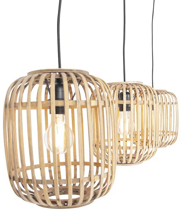 Lampă suspendată rustică din ratan cu 3 lumini - Manila
