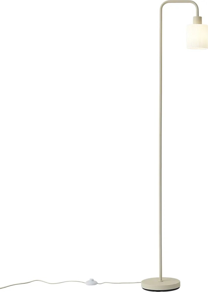 Lampă de podea scandinavă bej cu sticlă albă - Wisp