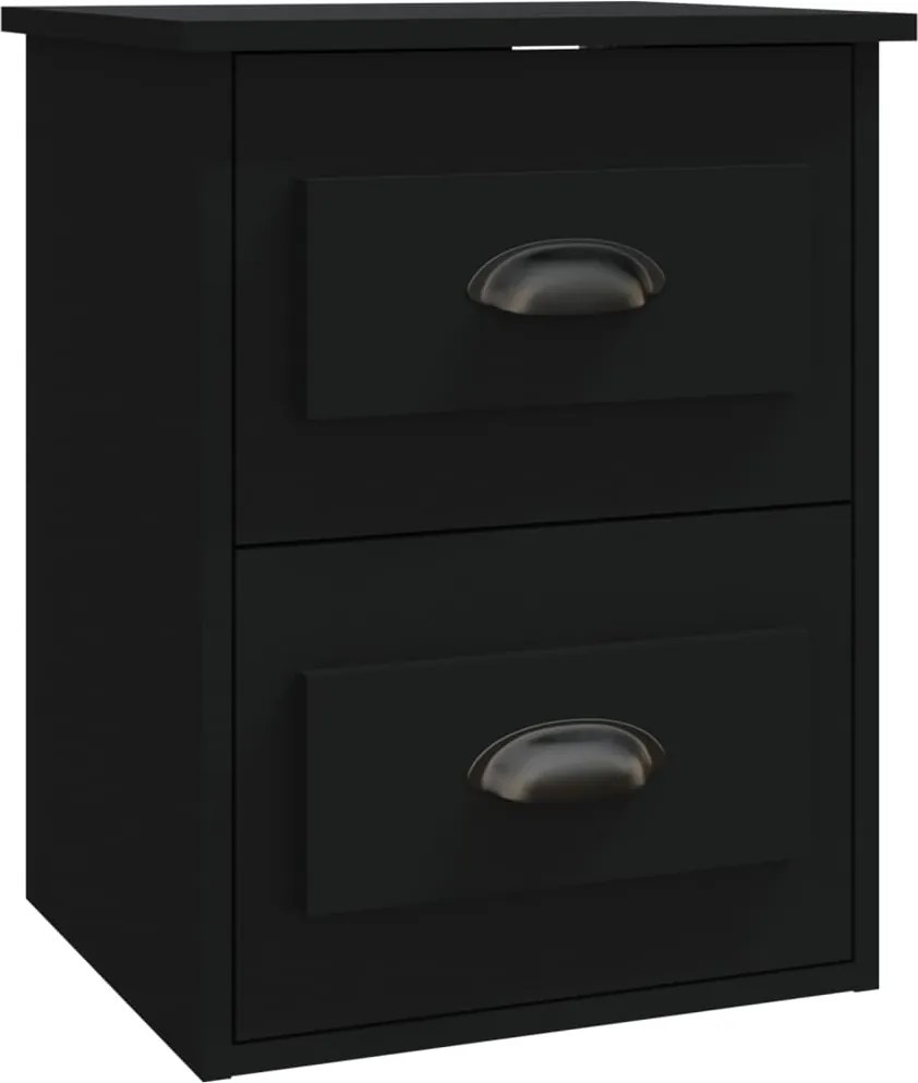 vidaXL Noptieră de perete, negru, 41,5x36x53cm