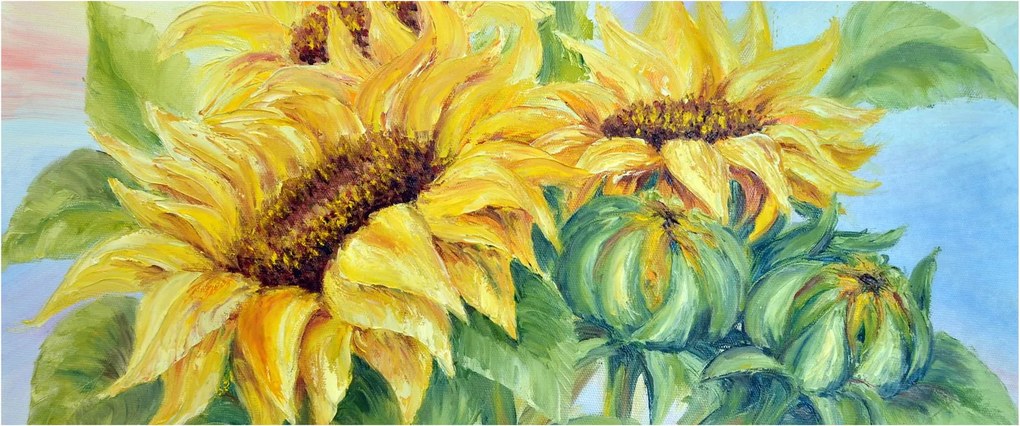 Tablou - Floarea soarelui înflorită (120x50 cm)