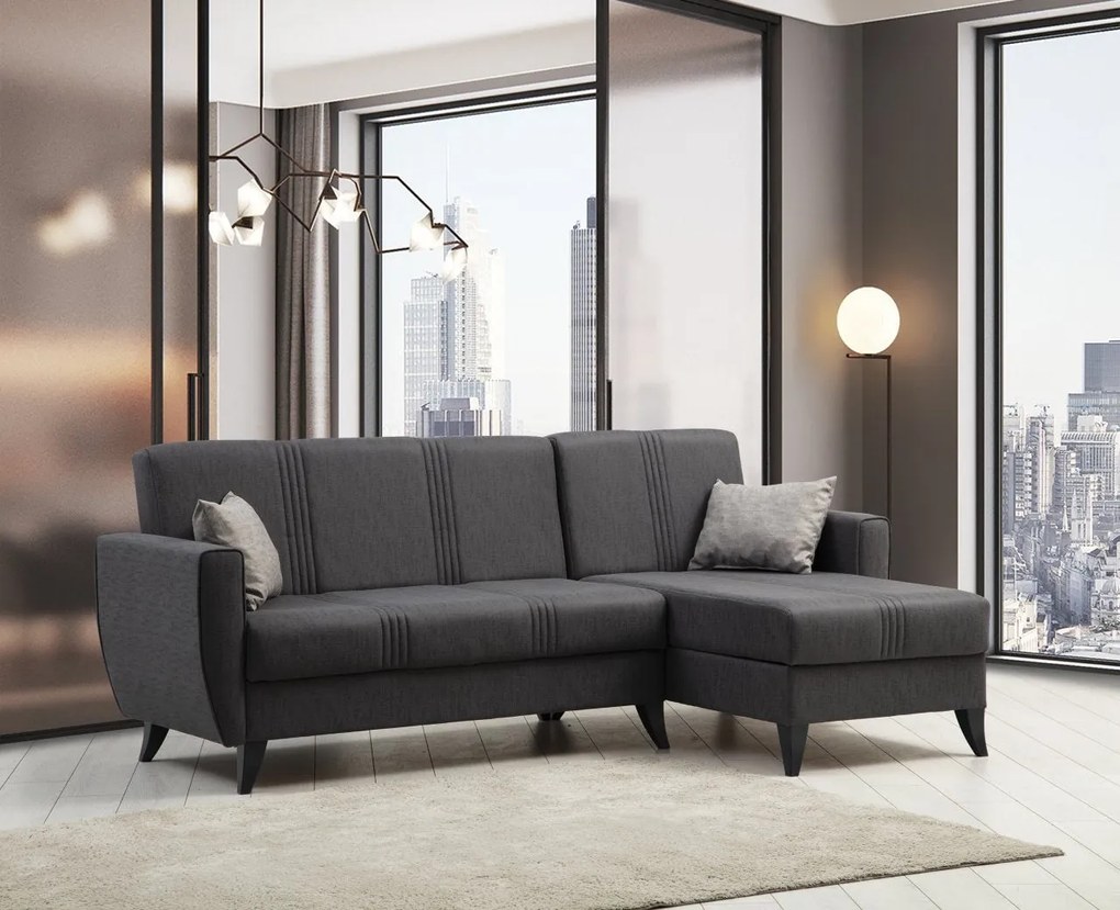Canapea extensibilă de colț Zaden - Dark Grey