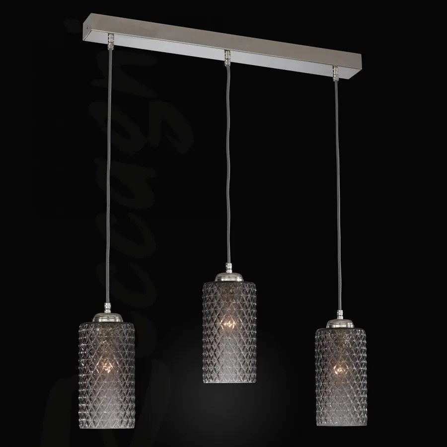 Lustra moderna cu 3 pendule design italian 10000 fumuriu