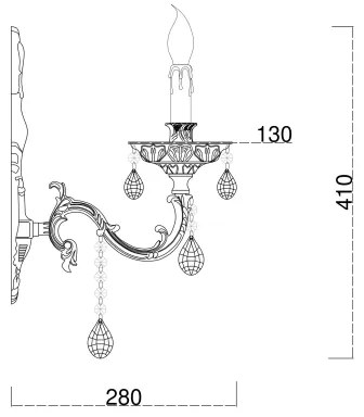 Lampă de perete Brilagi CLASSIC 1xE14/60W/230V alamă
