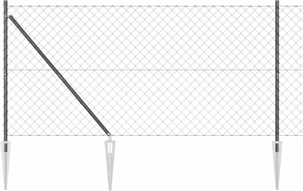 vidaXL Stâlp de gard. Gri 10 x 1,4 m (mesh de 60 x 60 mm) Oțel și PVC