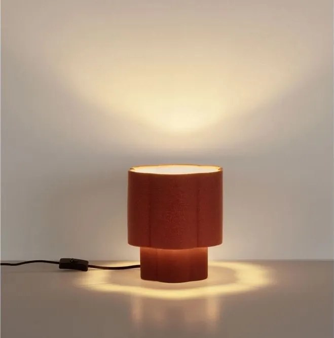 Veioza, Lampa de masa cu abajur rosu maroniu BLOOSY