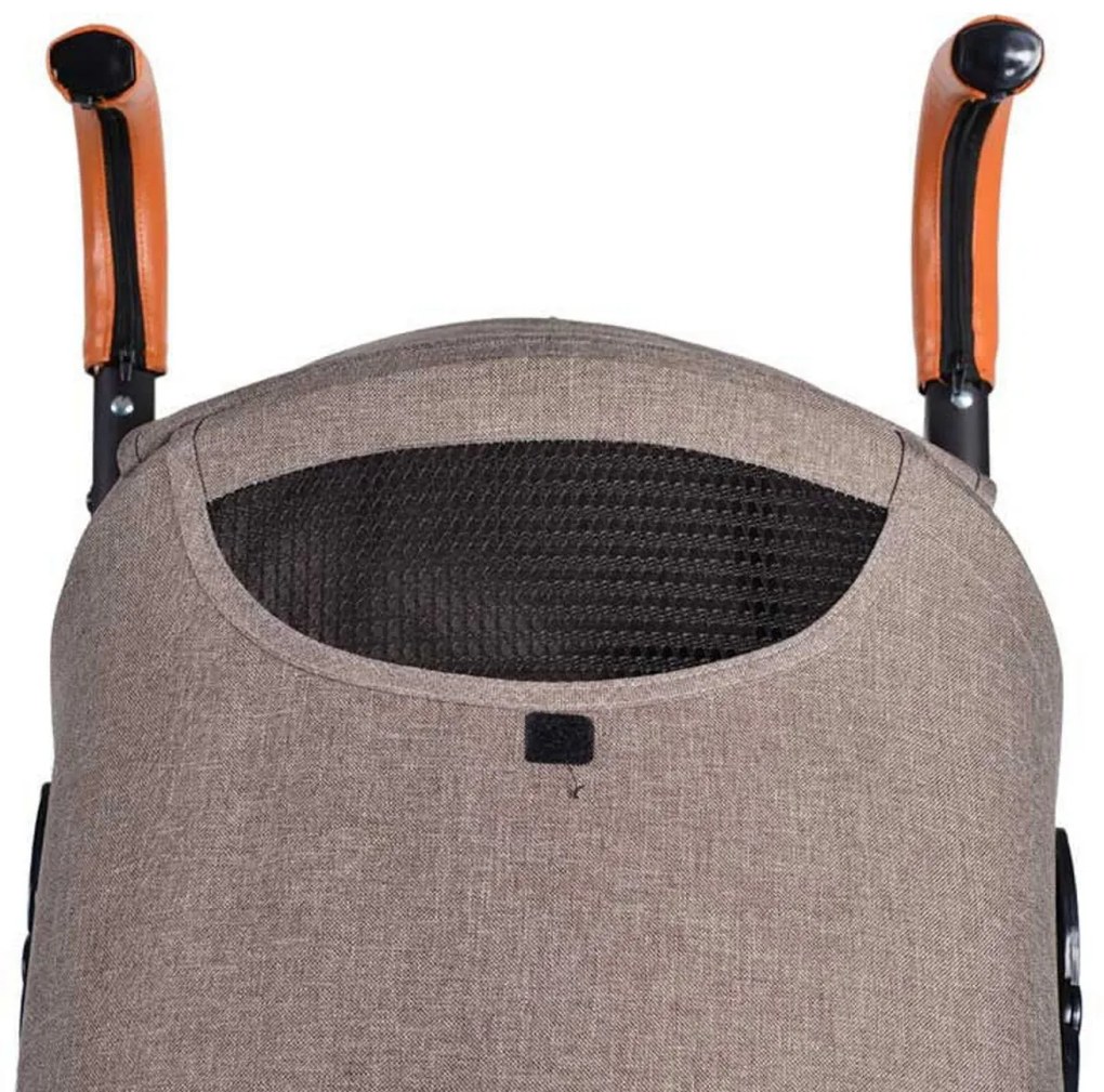 Carucior sport tip umbrela NOVOKIDS™ Sunny, Spatar reglabil 3 trepte, Cadru aluminiu, manere piele, Amortizoare, Frana picior,Pliabil ,Gri