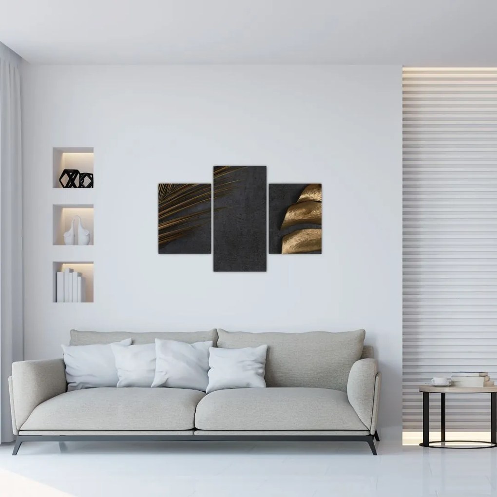 Tablou cu frunze aurii (90x60 cm)