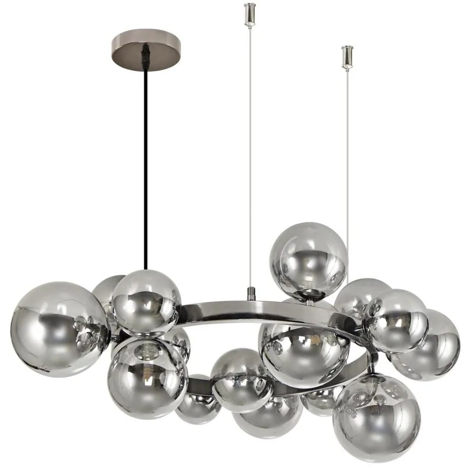 Lustră LED pe cablu Brilagi MILLA 15xG9/3W/230V crom lucios/fumuriu