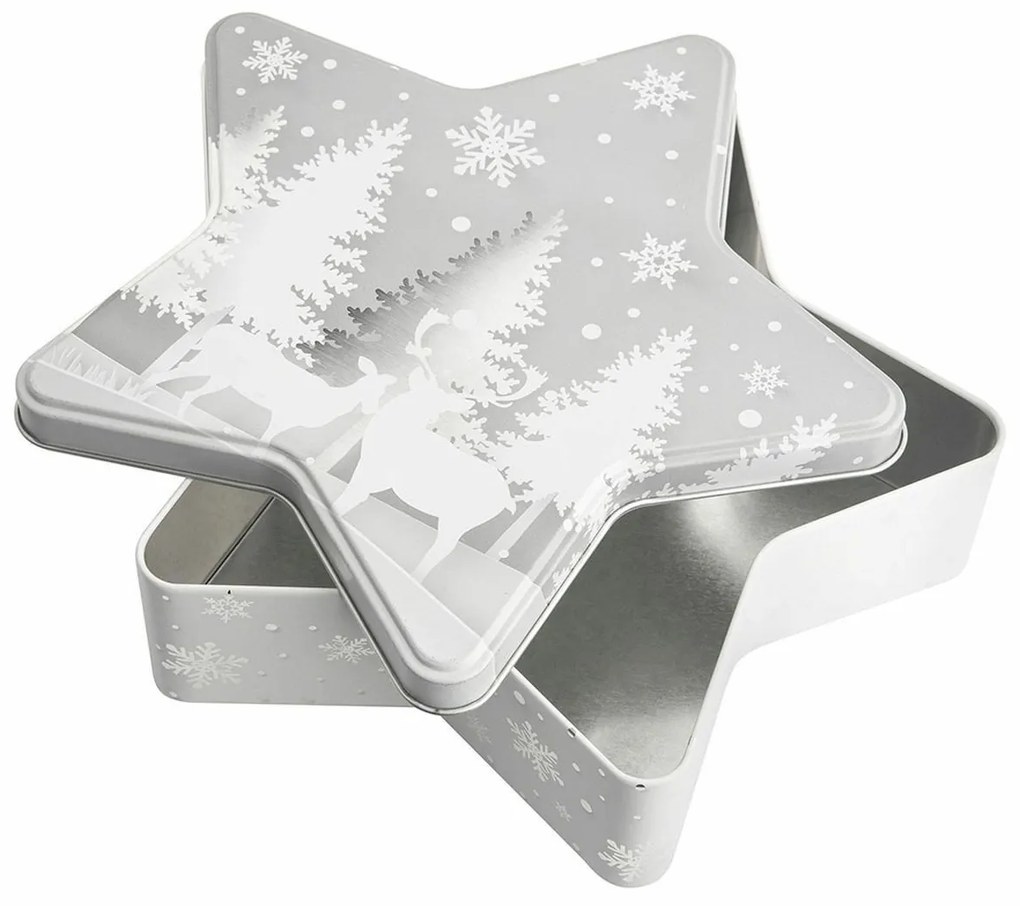 Doză de tablă de Crăciun Altom Silver Christmas tree, 23 x 22 x 6 cm