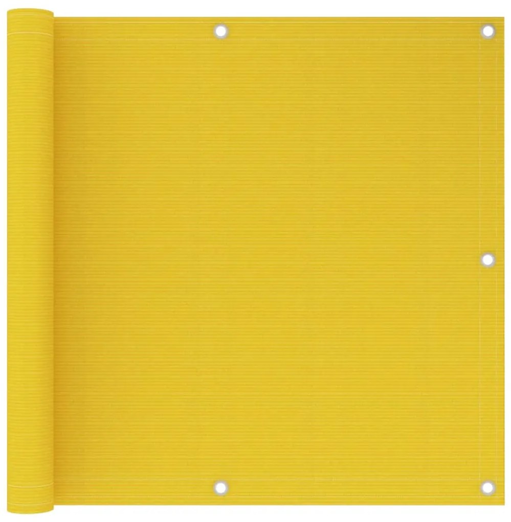 vidaXL Paravan de balcon, galben, 90x600 cm, HDPE