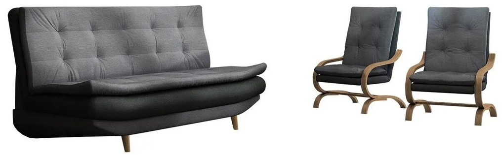 Set mobilier tapițat Carlsbad 107 Cutie de pat, Tapiterie, Picioare: Lemn