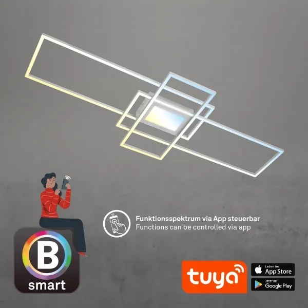 Briloner 3812019-LED Plafonieră LED RAM dimabilă 56W/230V Wi‑Fi Tuya 111x42 cm + telecomandă