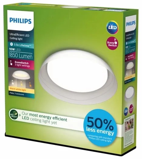Plafonieră LED dimabilă Philips FLETA LED/10W/230V 2700K transparent