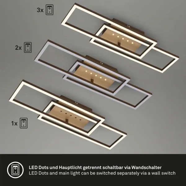 Brilo - Plafonieră dimabilă LED/30W/230V 3000K maro