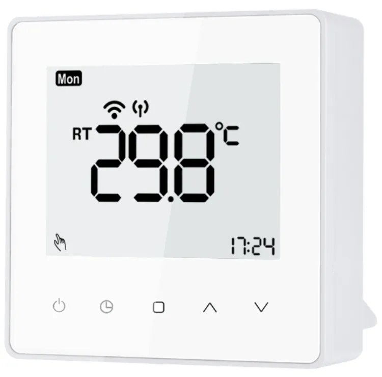 Termostat Wi-Fi Luxion TP608RFW cu receiver pentru centrala termica pe gaz sau electrica, Smart, Programari, Control aplicatie