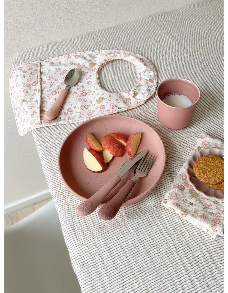 Tacâmuri pentru copii, roșu/somon din silicon 3 buc. Rose Mix – Cam Cam Copenhagen