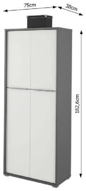 Dulap Birou RIOMA NEW TYP 07 Grafit/Alb