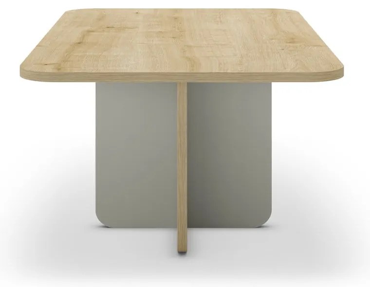 Măsuță de cafea verde-deschis/în culoare naturală cu blat cu aspect de lemn de stejar 56x100 cm Hillary – Marckeric