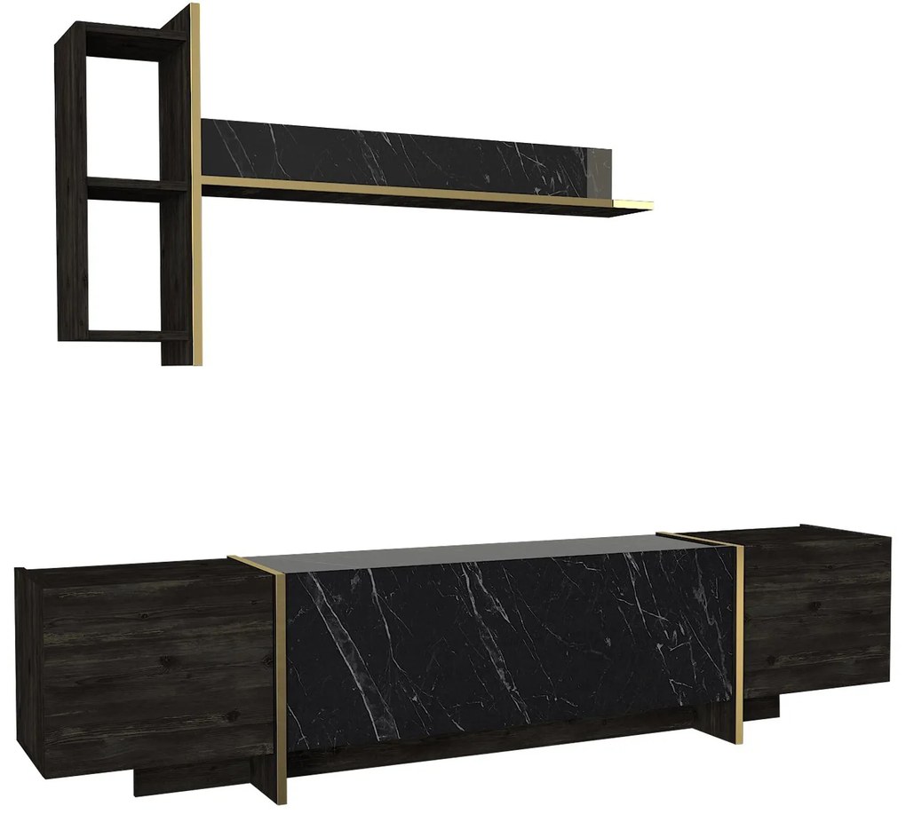 Mobilier living Vivaldi (Negru + Auriu). 1073516