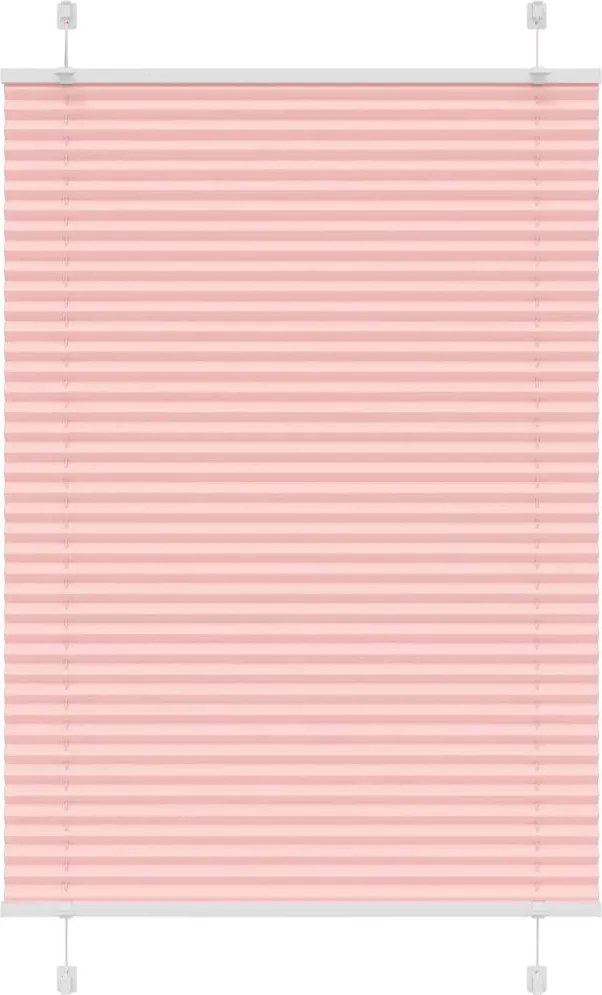 vidaXL Jaluzea plisată roz 85x100cm Lățime țesătură 84,4 cm poliester