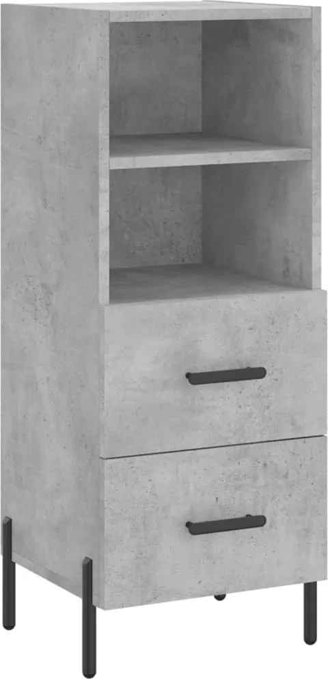vidaXL Servantă, gri beton, 34,5x34x90 cm, lemn compozit