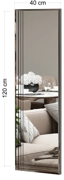 Oglindă de perete TRIO, 120 x 40 cm, crom