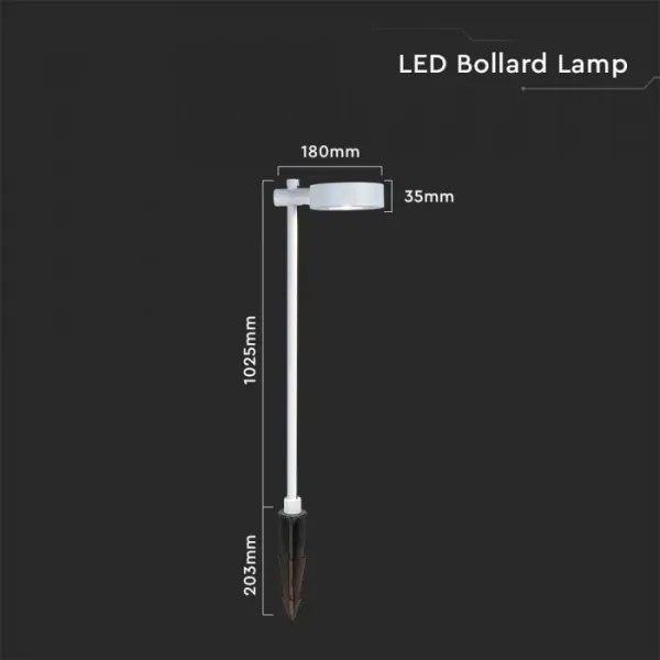 Lampă LED de exterior 7W, 230V, 4000K, IP65, alb, 102 cm