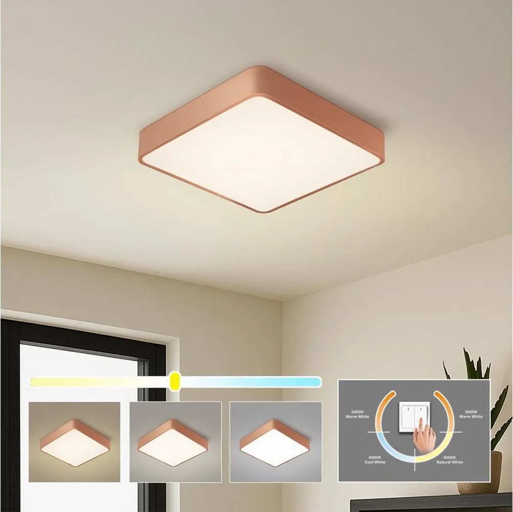 Brilagi - Plafonieră LED POOL SQUARE LED/48W/230V 3000/4000/6000K 50x50 cm bronzată