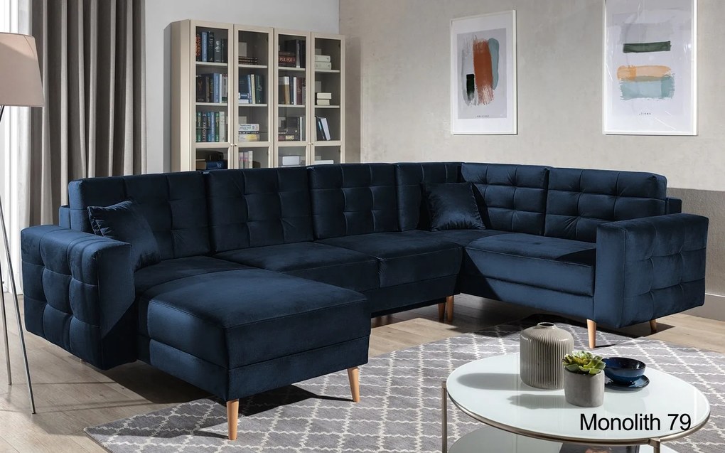 Colțar lemn masiv Formă U Extensibil Haga 320x202cm Personalizabil - Monolith 97