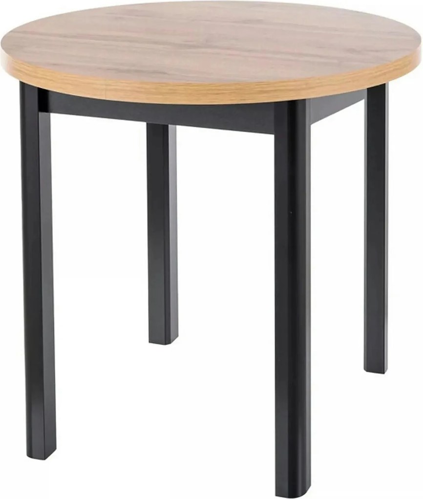 Masa ADAM, stejar artisan/negru, PAL laminat, 80x80x75 cm