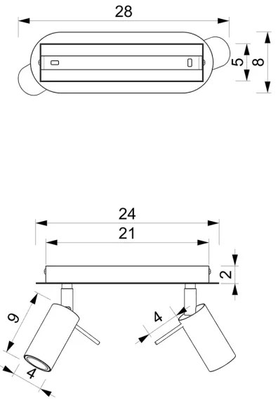 Spot PRESTON 2xGU10/40W/230V alb/aurie