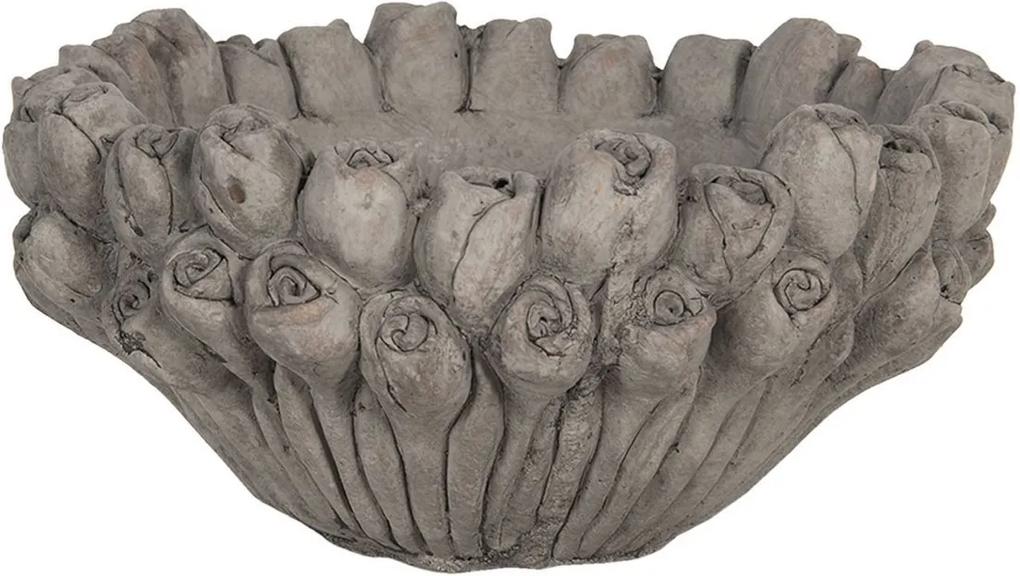 Ghiveci din ceramica gri Roses Ø 27 cm x 13 h