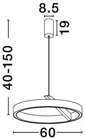 Lustra circulara aluminiu negru LED CCT ADALIZ 60cm