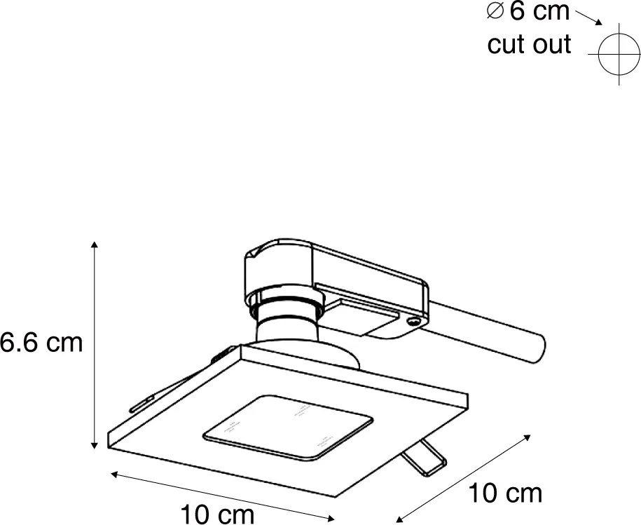 Set de 6 spoturi încastrate moderne bronz închis pătrat IP44 - Qure