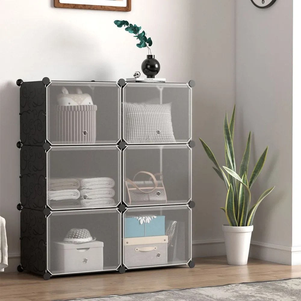 Suport pentru pantofi din plastic cu 12 compartimente și cârlige laterale