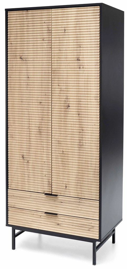 Dulap de haine 80 cm Melan (negru). 1049312