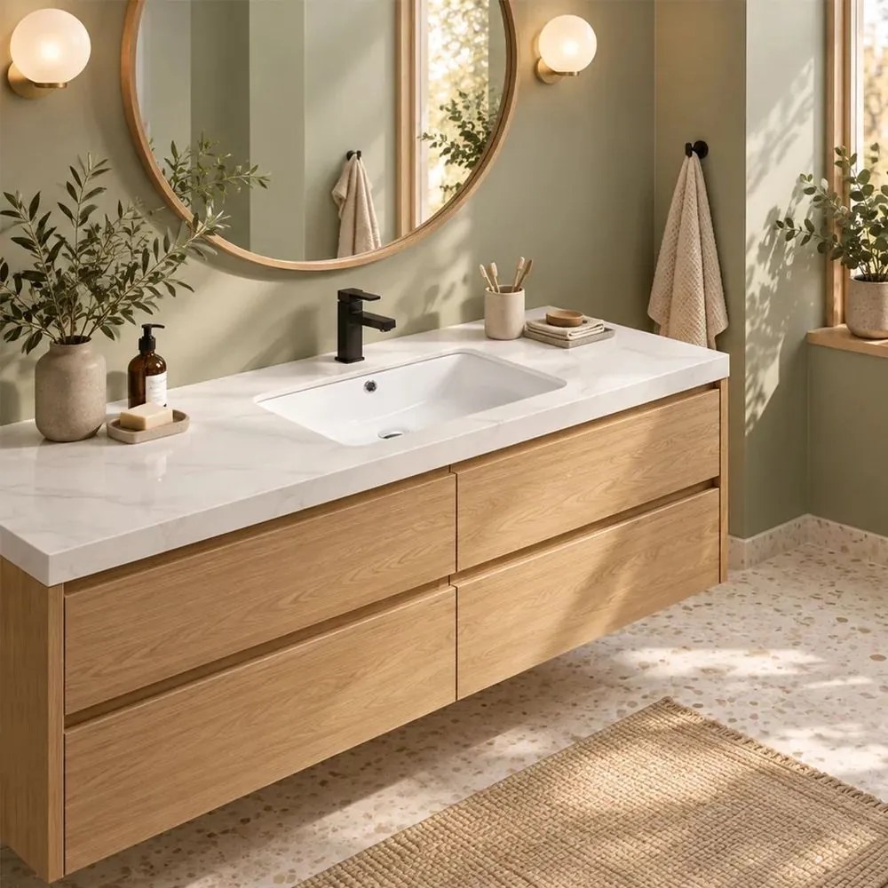 Lavoar sub blat Rune Mette 60x41 cm finisaj alb lucios