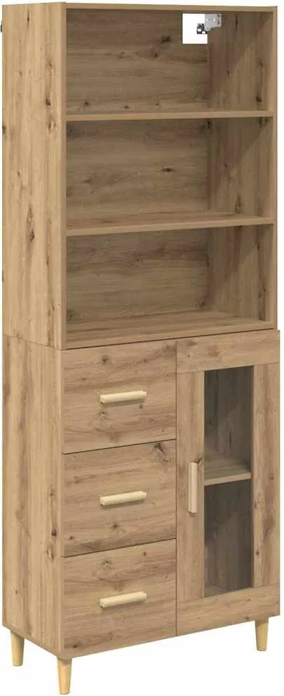 vidaXL Bufet Stejar Artizanal 69,5 x 34 x 180 cm Lemn compozit