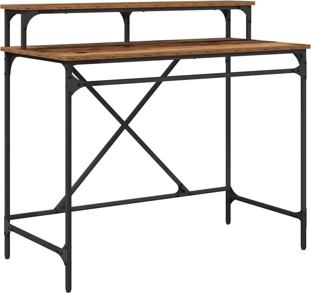 vidaXL Birou Lemn Vechi 100 x 50 x 90 cm Lemn compozit