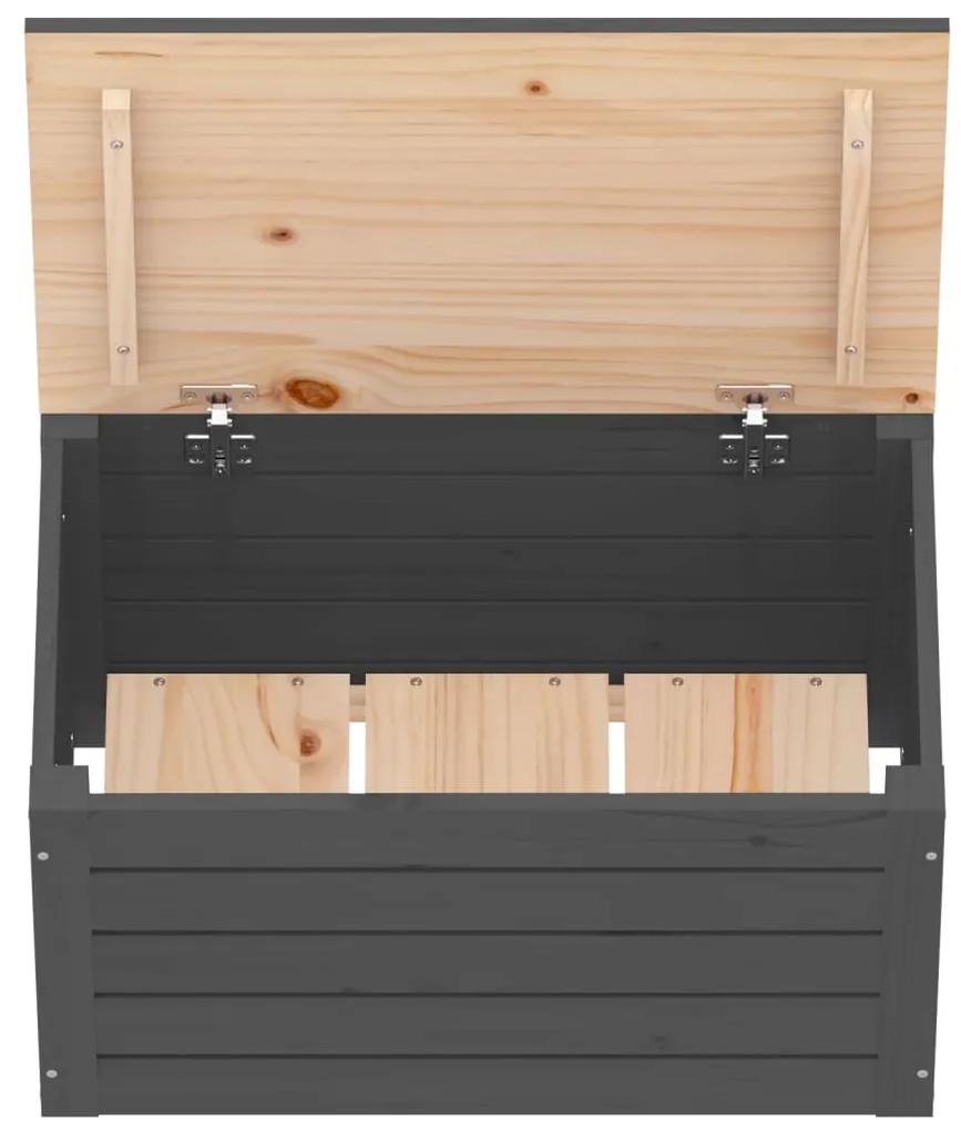 Cutie de depozitare, gri, 59,5x36,5x33 cm, lemn masiv de pin 1, Gri, 59.5 x 36.5 x 33 cm
