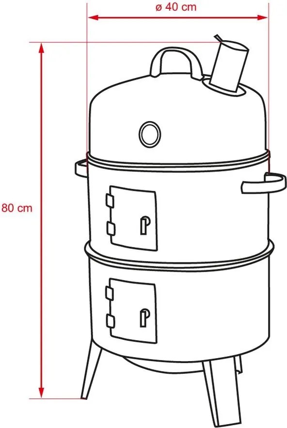 Grătar multifuncțional cu afumătoare Avenberg WURSTMANN