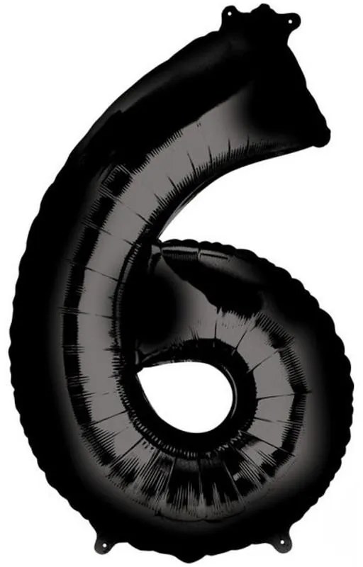 Numere Balon folie număr gigant negru 6, 86*55 cm