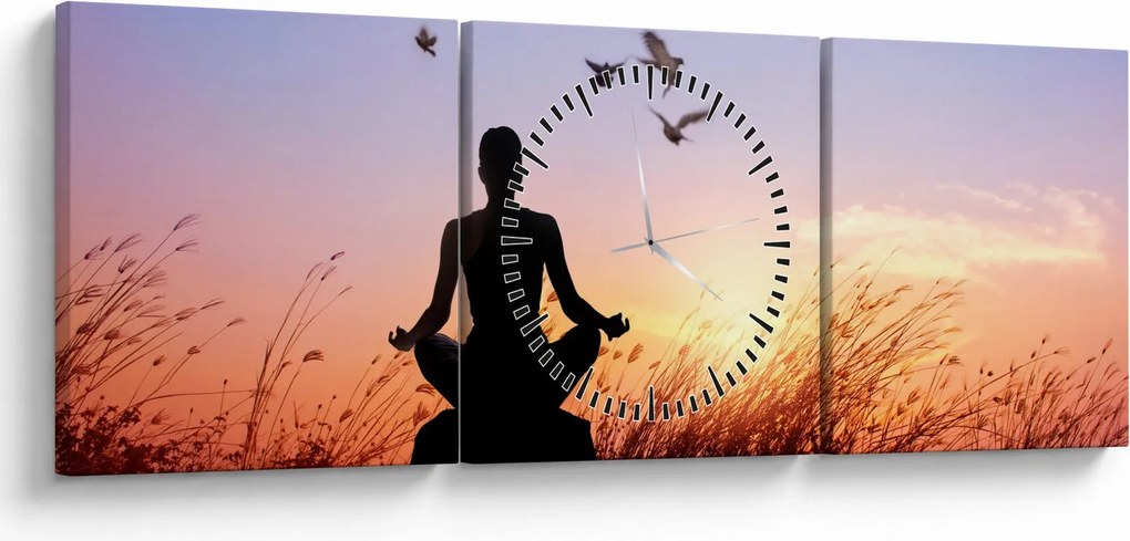 Tablou - Meditații (cu ceas) (90x30 cm)