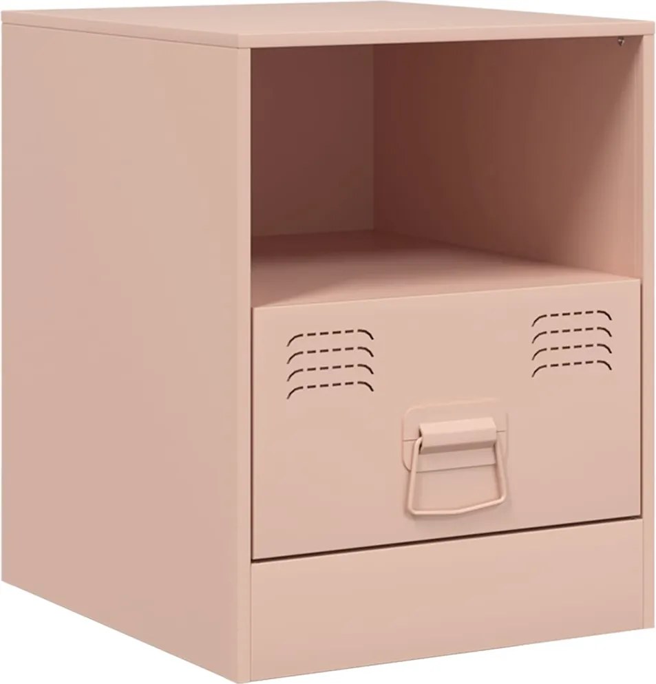 vidaXL Noptieră, negru, 34,5x39x44 cm, oțel